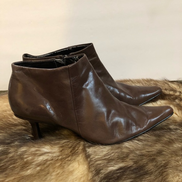 Nine West Kitty Heels Ankle Leather Booties Size 7.5 M - Picture 7 of 11